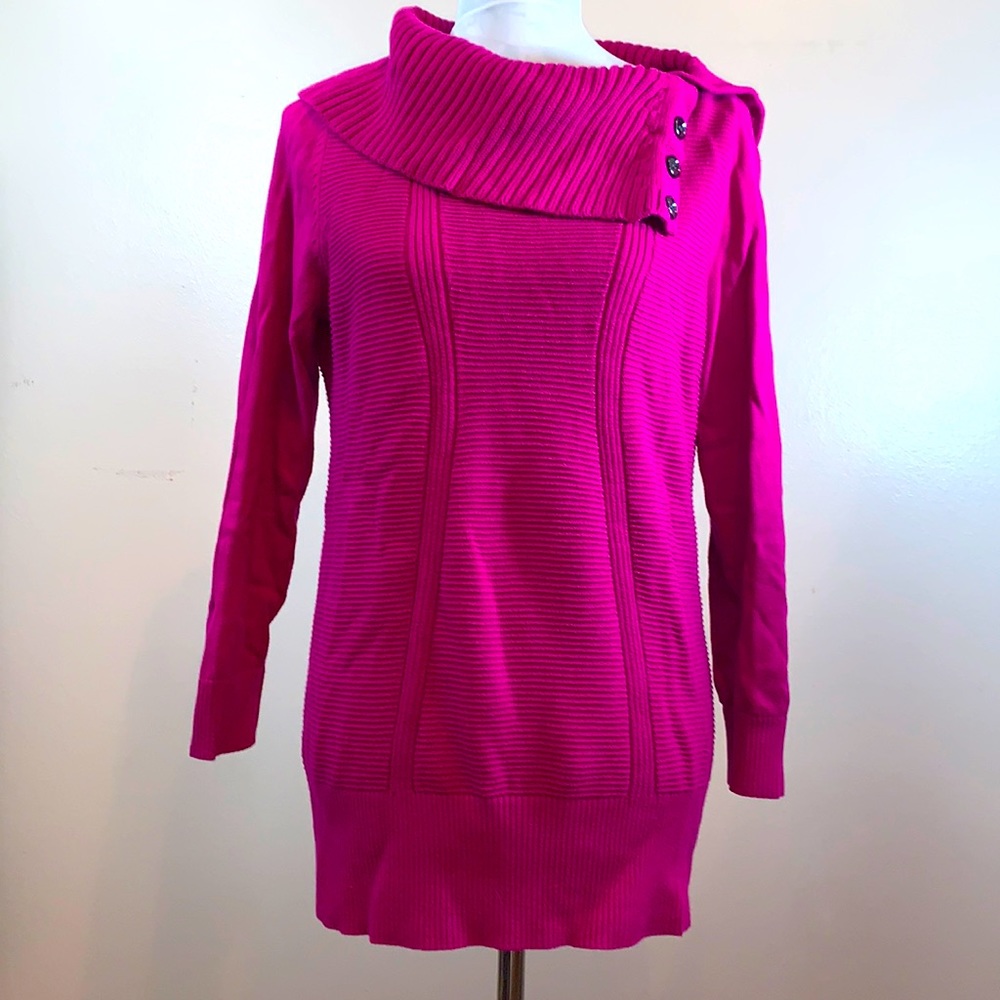 Style & Co. Fuchsia Cowl-neck Sweater